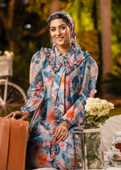 FLORAL BREEZE RUFFLED DIGITAL PRINTED LAWN DRESS PRINT