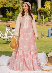 BLOSSOM HARMONY FLORAL SOFTÉ CAMBRIC DIGITAL PRINT DRESS PINK & BEIGE