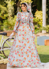 VICTORIAN BLOSSOM ELEGANCE SOFTÉ CAMBRIC DRESS BLUE