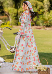VICTORIAN BLOSSOM ELEGANCE SOFTÉ CAMBRIC DRESS BLUE