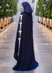 CAPE MIDNIGHT ELEGANCE HOODED SHIFFON CAPE BLUE