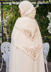 CAPE GOLDEN MAJESTY HOODED SILKY LAWN CAPE BEIGE