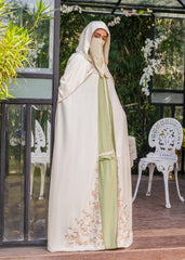CAPE GOLDEN MAJESTY HOODED SILKY LAWN CAPE BEIGE