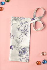Botanical Grace Silk Tie-Back Niqab White