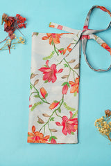 Floral Bloom Tie-Back Niqab Dull Blue